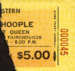 Ticket stub - Queen live at the Fairgrounds Appliance Building, Oklahoma City, OK, USA [19.04.1974]