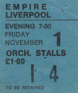 Ticket stub - Queen live at the Empire Theatre, Liverpool, UK [01.11.1974]