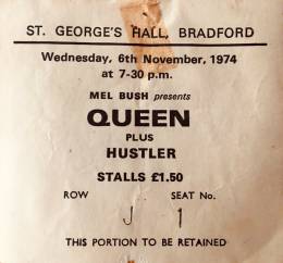 Ticket stub - Queen live at the St George's Hall, Bradford, UK [06.11.1974]