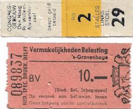 Ticket stub - Queen live at the Congres Gebouw, Hague, The Netherlands [08.12.1974]