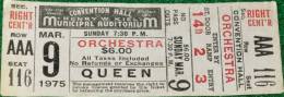 Ticket stub - Queen live at the Kiel Auditorium, St. Louis, MO, USA [09.03.1975]