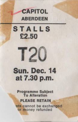 Ticket stub - Queen live at the Capitol, Aberdeen, UK [14.12.1975]