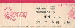 Ticket stub - Queen live at the Nippon Budokan, Tokyo, Japan [01.04.1976]