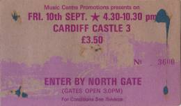 Ticket stub - Queen live at the Castle, Cardiff, UK [10.09.1976]
