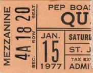 Ticket stub - Queen live at the St. John Arena, Columbus, OH, USA [15.01.1977]