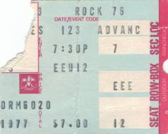 Ticket stub - Queen live at the Coliseum, Richfield, OH, USA [23.01.1977]