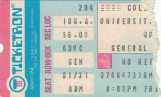 Ticket stub - Queen live at the Cole Field House, University of Maryland, College Park, MD, USA [04.02.1977]