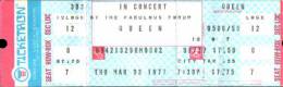 Ticket stub - Queen live at the Forum, Inglewood, CA, USA [03.03.1977]