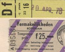 Ticket stub - Queen live at the Ahoy Hall, Rotterdam, The Netherlands [20.04.1978]