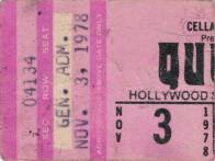 Ticket stub - Queen live at the Sportatorium, Miami, FL, USA [03.11.1978]