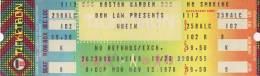 Ticket stub - Queen live at the Garden, Boston, MA, USA [13.11.1978]