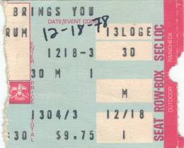 Ticket stub - Queen live at the Forum, Inglewood, CA, USA [18.12.1978]