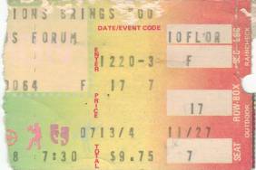 Ticket stub - Queen live at the Forum, Inglewood, CA, USA [20.12.1978]