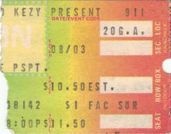 Ticket stub - Queen live at the Irvine Meadows, Irvine, CA, USA [11.09.1982]