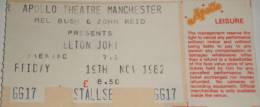Ticket stub - Freddie Mercury live at the Apollo Theatre, Manchester, UK (with Elton John) [19.11.1982]
