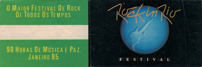 Ticket stub - Queen live at the Barra of Tijuca (Rock In Rio), Rio De Janeiro, Brazil [11.01.1985]