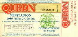 Ticket stub - Queen live at the Nepstadion, Budapest, Hungary [27.07.1986]