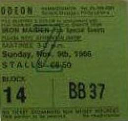 Ticket stub - Brian May live at the Hammersmith Odeon, London, UK (with Bad News & Jimmy Page) [09.11.1986]