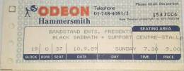 Ticket stub - Brian May live at the Hammersmith Odeon, London, UK (with Black Sabbath) [10.09.1989]
