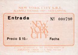 Ticket stub - Brian May live at the New York Disco, Buenos Aires, Argentina [01.11.1992]