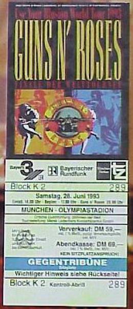 Ticket stub - Brian May live at the Olympiastadion, Munich, Germany [26.06.1993]