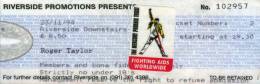 Ticket stub - Roger Taylor live at the Riverside, Newcastle, UK [23.11.1994]