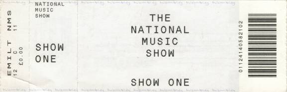Ticket stub - Brian May live at the Wembley Exhibition Centre, London, UK (National Music Show) [28.11.1999]