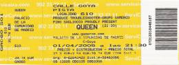 Ticket stub - Queen + Paul Rodgers live at the Palacio De Deportes, Madrid, Spain [01.04.2005]