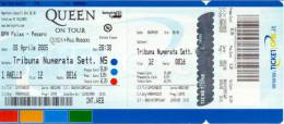 Ticket stub - Queen + Paul Rodgers live at the BPA Palas, Pesaro, Italy [08.04.2005]
