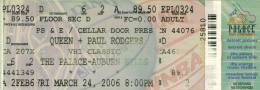 Ticket stub - Queen + Paul Rodgers live at the Palace of Auburn Hills, Auburn Hills, MI, USA [24.03.2006]