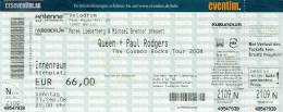 Ticket stub - Queen + Paul Rodgers live at the Velodrom, Berlin, Germany [21.09.2008]