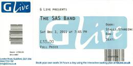 Ticket stub - Roger Taylor live at the G Live, Guildford, UK (with SAS Band) [03.12.2011]