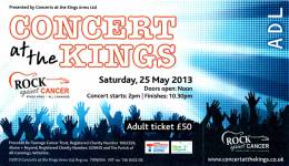 Ticket stub - Roger Taylor live at the The Kings Arms, All Cannings, UK (Rock Against Cancer with SAS Band) [25.05.2013]