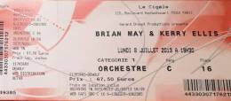 Ticket stub - Brian May live at the La Cigale, Paris, France [08.07.2013]