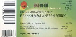 Ticket stub - Brian May live at the Crocus City Hall, Moscow, Russia [16.03.2014]