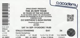 Ticket stub - Roger Taylor live at the Shepherds Bush Empire, London, UK (with SAS Band) [14.09.2019]