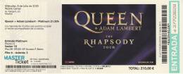 Ticket stub - Queen + Adam Lambert live at the Wiznik Centre, Madrid, Spain [07.07.2022]