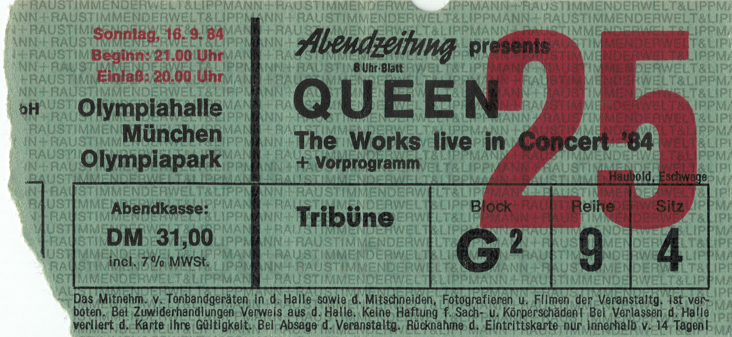 All the concert tickets already. Куин Мюнхен 1984. Билет на концерт Queen. 16 Сентября 1984. Билет на концерт 1984 года-.